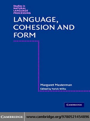 cover image of Language, Cohesion and Form